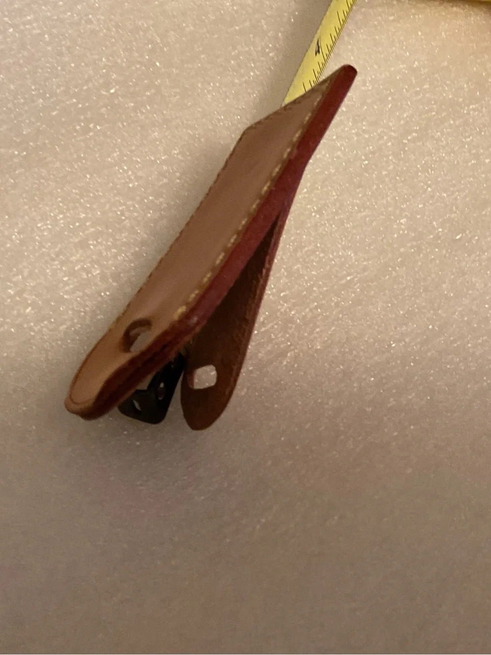 Louis Vuitton Vintage Small Vachetta Leather Luggage Tag w/ Strap Made in France